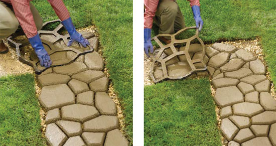 Walk Maker, Pathmate Stone Moldings Paving Pavement Concrete Molds Stepping  Stone Paver Walk Way Mold for Patio, Lawn & Garden(Big Size:16.9 x 16.9 x